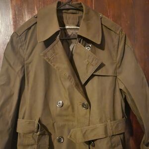 Army green trench coat